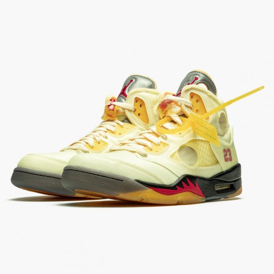 Pánské Nike Off-White x Air Boty Nike Jordan 5 Retro Sail DH8565-100