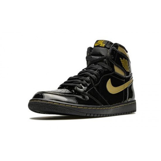 Jordans 1 High Black Metallic Gold Hnědý 555088 032 Boty