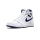 Jordans 1 High Metallic Navy WHITE bílá 555088 106 Jordan Boty