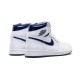 Jordans 1 High Metallic Navy WHITE bílá 555088 106 Jordan Boty