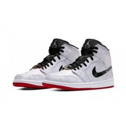 Jordans 1 Mid X CLOT White SILVER Silver CU2804 100 Jordan Boty