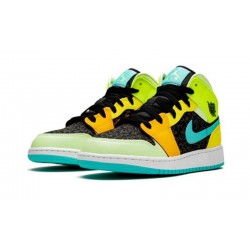 Jordans 1 Mid GS Aurora Green Optic-Yel Green zelená BQ6931 037 Jordan Boty