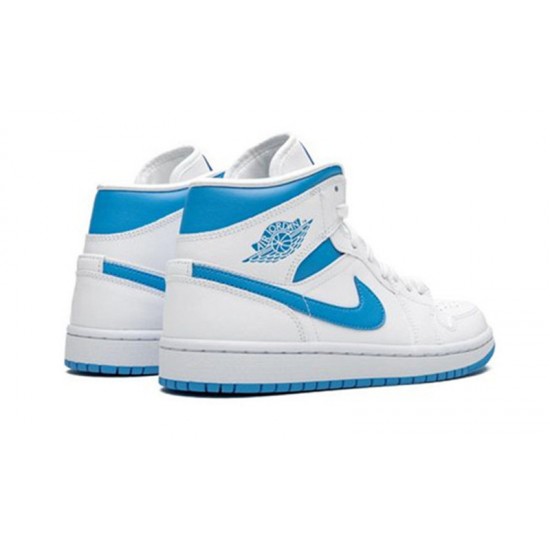 Jordans 1 Mid Sail Light Blue UNIVERSITY BLUE modrý BQ6472 114 Boty