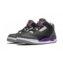 Jordans 3 Court Purple Black Cement BLACK Hnědý CT8532 050 Boty