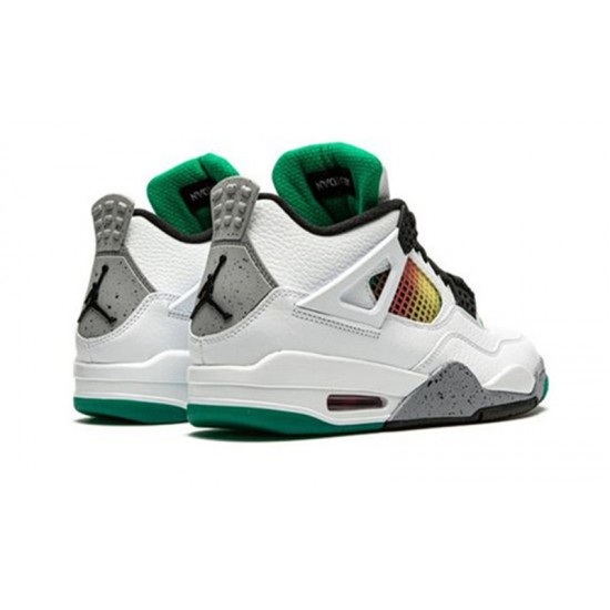 Jordans 4 Rasta &Lucid Green WHITE bílá AQ9129 100 Jordan Boty